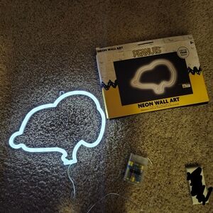 Peanuts Neon Wall Art — White Cloud Outline